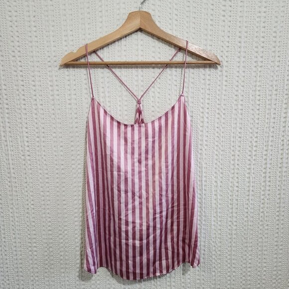 Victoria's Secret Pink Stripe Silky Satin Cami Tank Top Women's Size Large - Picture 11 of 11